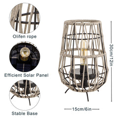 TRIROCKS solar lantern on table, stylish deck lighting