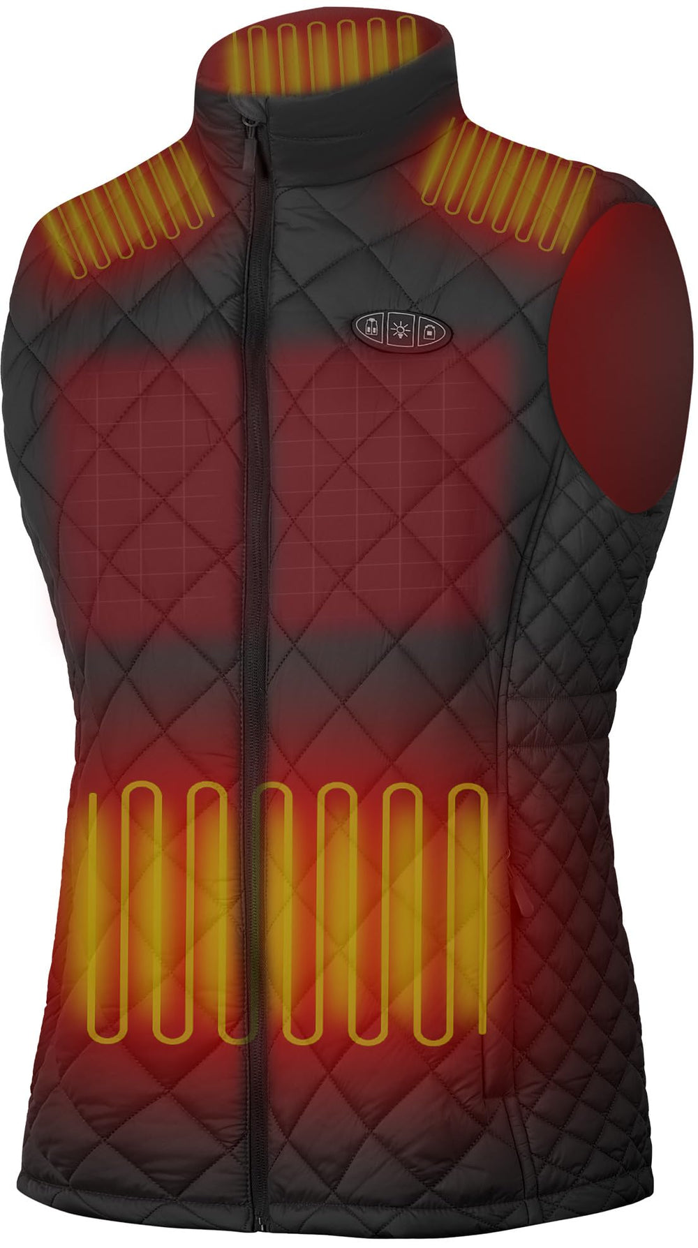 TRISTEAFF heated vest with battery pocket enables on-the-go warmth for outdoor activities.