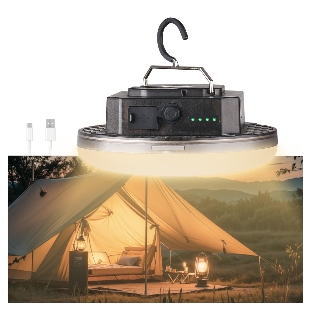 Trliradyn 12000mAh camping light hanging setup provides hands-free campsite illumination