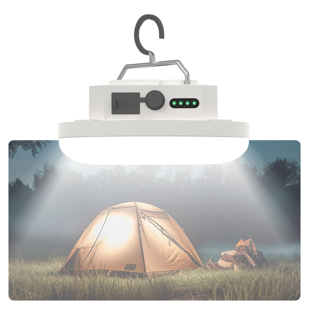Trliradyn tent lighting front view shows compact design for easy setup