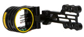 Trophy Ridge Fatal bow sight front view with bright pins for quick aiming.