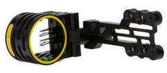 Trophy Ridge Fatal bow sight front view with bright pins for quick aiming.