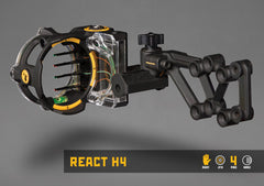 Trophy Ridge React H4 tool-less windage and elevation adjustments enable quick setup