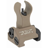 Troy Industries Front Folding HK Style Battle Sight extended in FDE for rapid deployment
