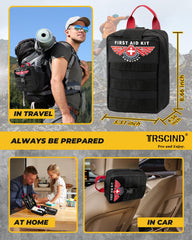 TRSCIND Survival Kit 222in1 first-aid supplies organized for quick access on trails