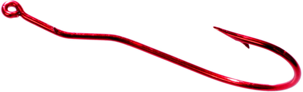 Tru Turn worm hook 2/0 Blood Red close-up