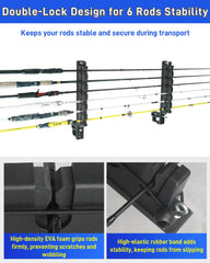 Truck bed rod holder secured with 1.5-inch C-clamps