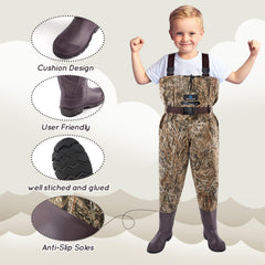 Trudave chest waders waterproof seam closeup demonstrates 100% waterproof sealing.