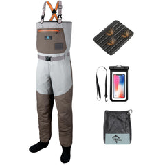 Trudave fishing waders chest pocket with waterproof zipper for phone and license storage