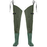 Trudave hip waders side view in PVC material for flexible movement and dry feet.