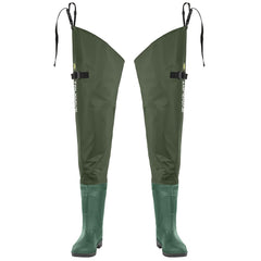 Trudave hip waders side view in PVC material for flexible movement and dry feet.