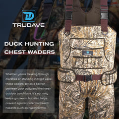 Trudave waders adjustable straps and knee pads adapt to your body.