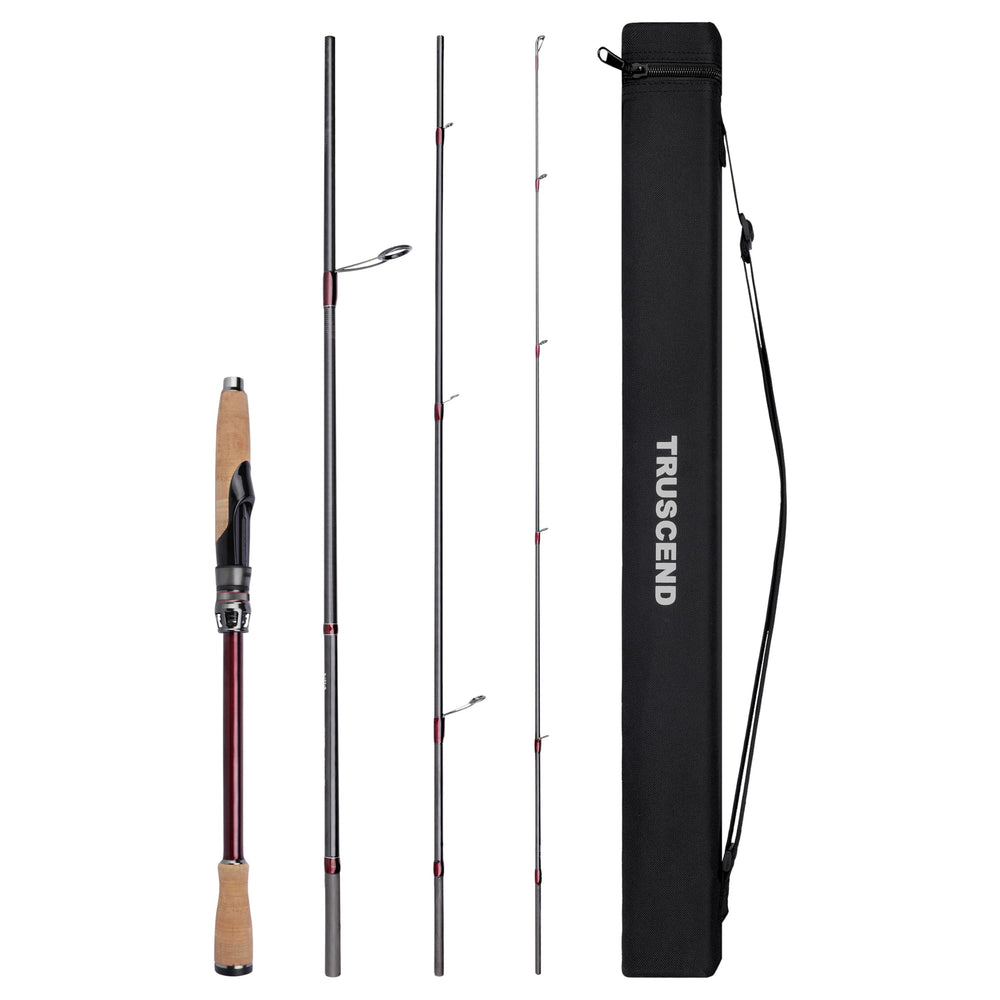 TRUSCEND CrazBass rod folded in case shows portable travel-ready setup for easy transport.