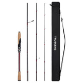 TRUSCEND CrazBass rod folded in case shows portable travel-ready setup for easy transport.