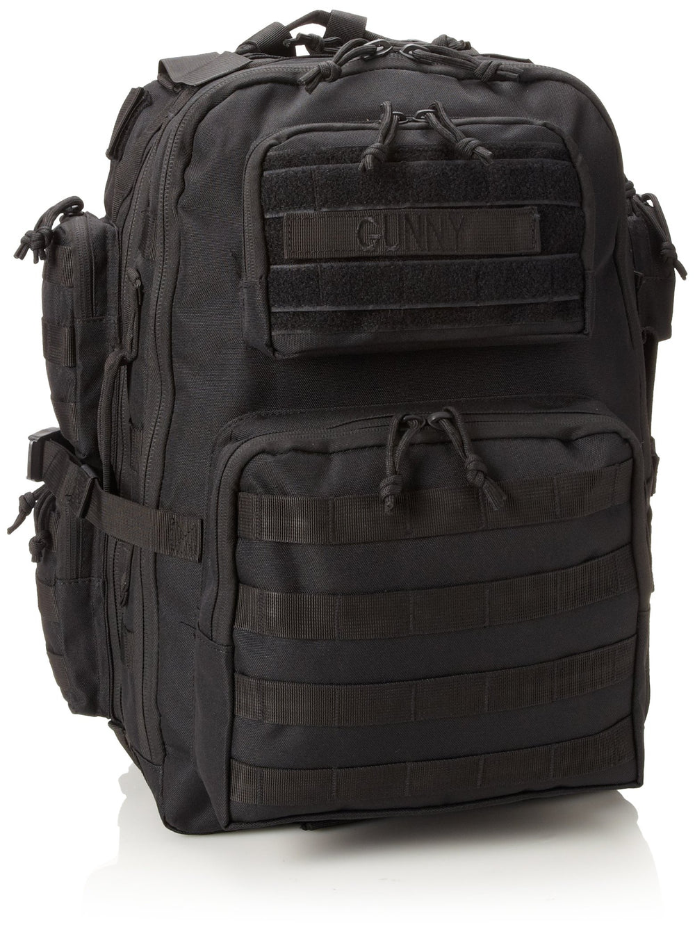 Tru-Spec Gunny backpack front view with multiple exterior pockets for fast gear access.