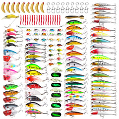 TSKS 150pcs fishing lures kit cover for versatile saltwater and freshwater fishing.