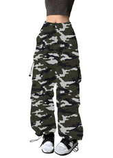 TSMNZMU women's baggy cargo pants front view shows relaxed fit for everyday wear.