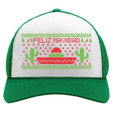 Tstars Feliz Navidad hat front view with festive Mexican graphics.