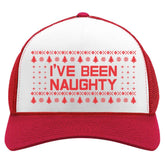 Tstars Naughty Holiday Trucker cap front view, breathable for festive photos.