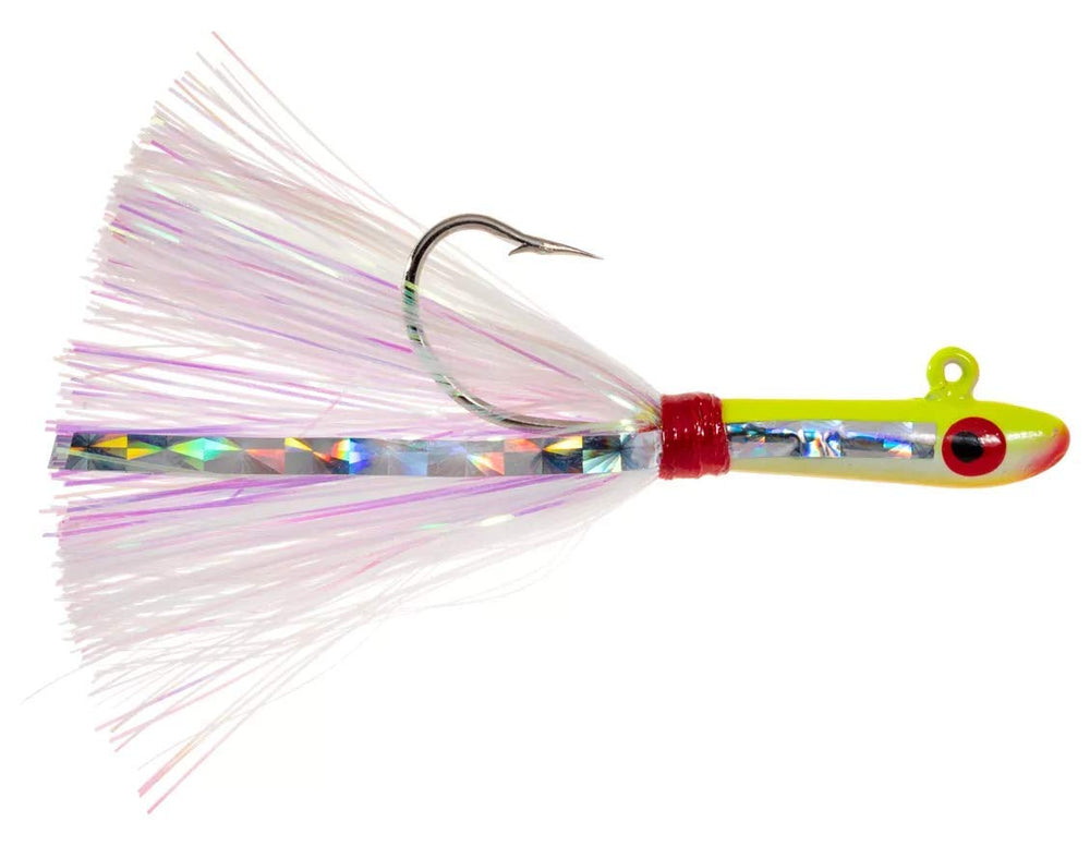 Tsunami Glass Minnow in chartreuse-yellow, 3/8 oz, ideal for back bay and wreck fishing