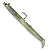 Tsunami HWE8-2-6 olive back 8in lure for stable casts and lifelike action.