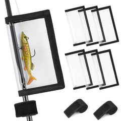 TSV 6-pack clear lure wraps and 2 rod straps kit