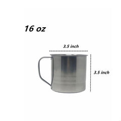 Tsyware stainless steel mug handle closeup, durable for rugged camping