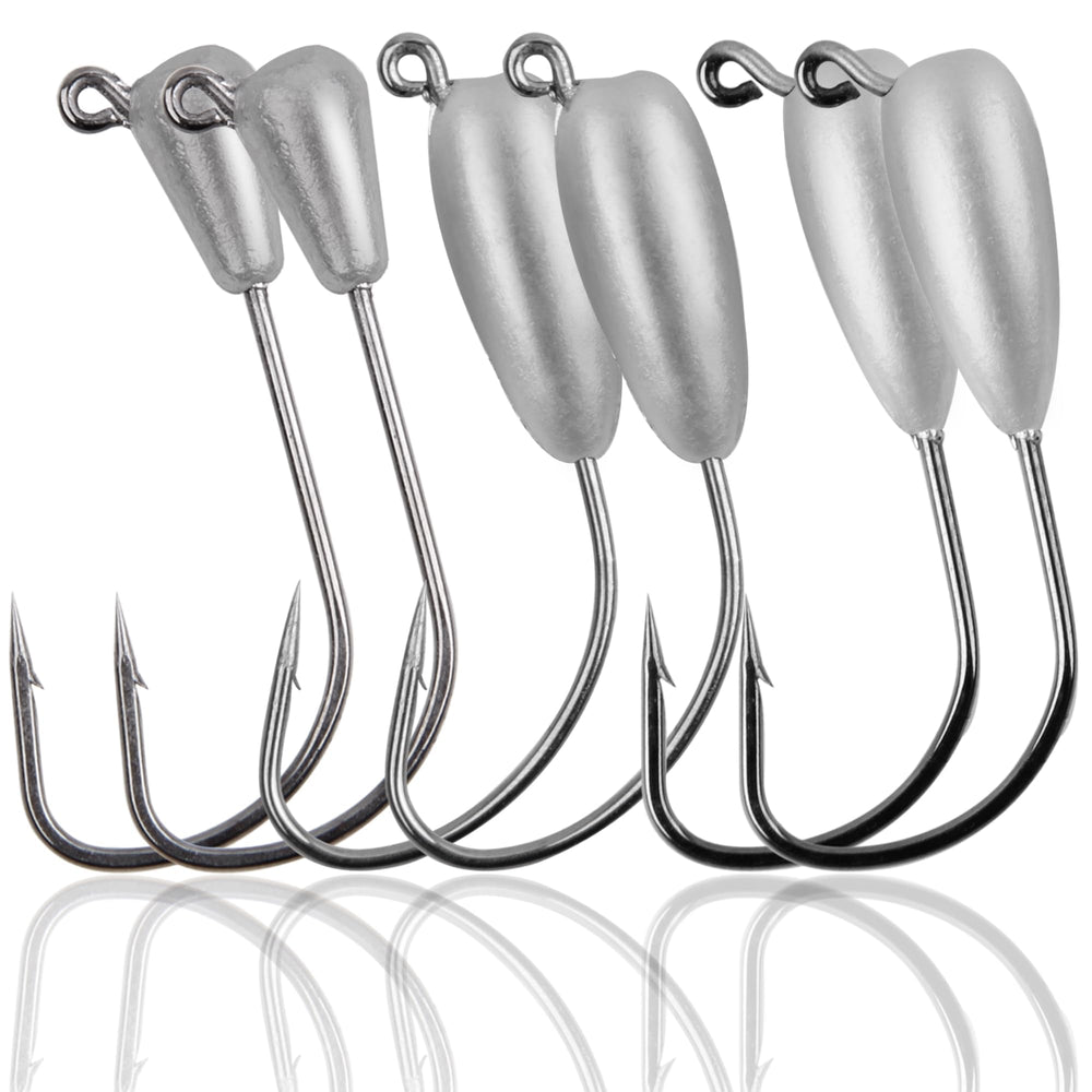 Tube jig heads 12-pack in reusable box for bass fishing
