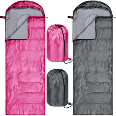Tudomro 2pc camping sleeping bags gray pink ready for outdoor adventures