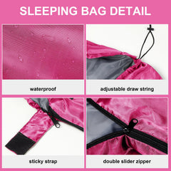 Tudomro sleeping bag pink open reveals roomy interior