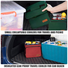 TuErCao Soft Cooler Bag dark green color ideal for beach outings.