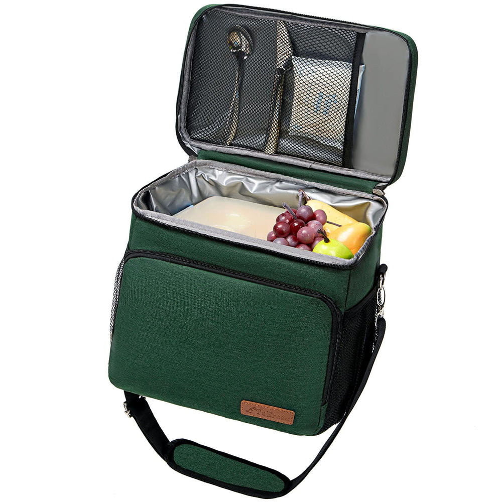 TuErCao Soft Cooler Bag open main compartment keeps food fresh on trips.