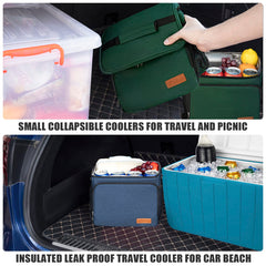 TuErCao soft cooler bag blue main compartment for snacks and drinks