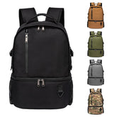 TUGUAN insulated cooler backpack front view in black, sturdy for daily groceries and picnics.