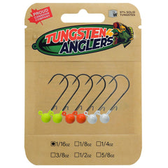 Tungsten 4 Anglers crappie ball jig head 1/16 oz with #2 hooks
