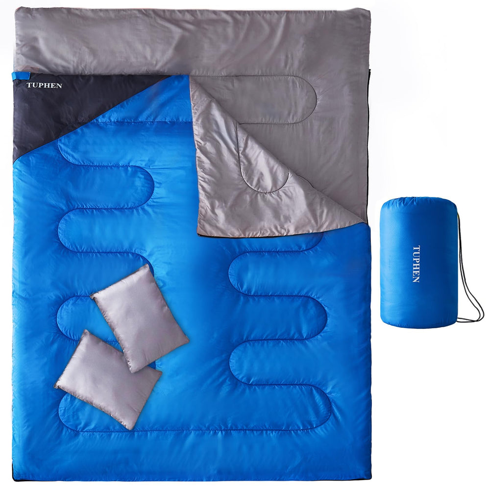 Tuphen double sleeping bag queen-size offers roomy space for two campers