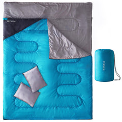 Tuphen double sleeping bag queen-size shows spacious setup for two campers