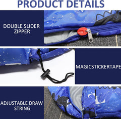 Tuphen kids sleeping bag blue-teen waterproof-shell keeps little travelers dry outdoors