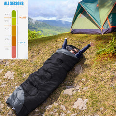 Tuphen sleeping bag compressed pack demonstrates ultralight portability.