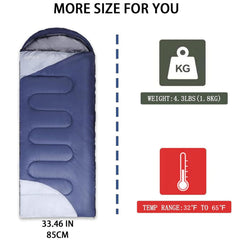 Tuphen XL sleeping bag comfort-size shows roomy dimensions for most campers.