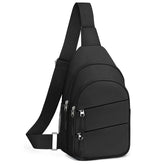 Tuwubi crossbody bag front-view in black for easy everyday carry