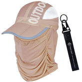 Two KAT beige foldable sun hat with wide brim for shade