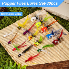 Three sizes - #2, #8, #10 popper hooks for trout, bass and panfish