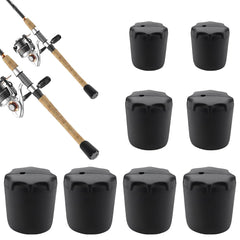 TWZKXC 8Pcs fishing rod butt cushions kit showing four large, two medium, and two small silicone end caps