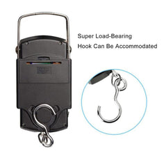 TXY digital fishing scale displaying 50 kg capacity with tare function
