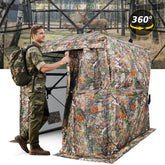 TYRSEN hunting blind with 360° see-through mesh for panoramic awareness.