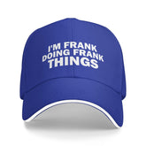 Tywonmy I'm Frank cap blue front view for casual daily wear.
