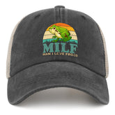 Tywonmy Man I Love Frogs hat front view for everyday casual wear.