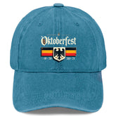 Tywonmy Oktoberfest eagle flag hat in cyan blue, ideal for casual outdoor wear.