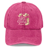 Tywonmy This Girl Loves Country Music hat front view, casual everyday style.
